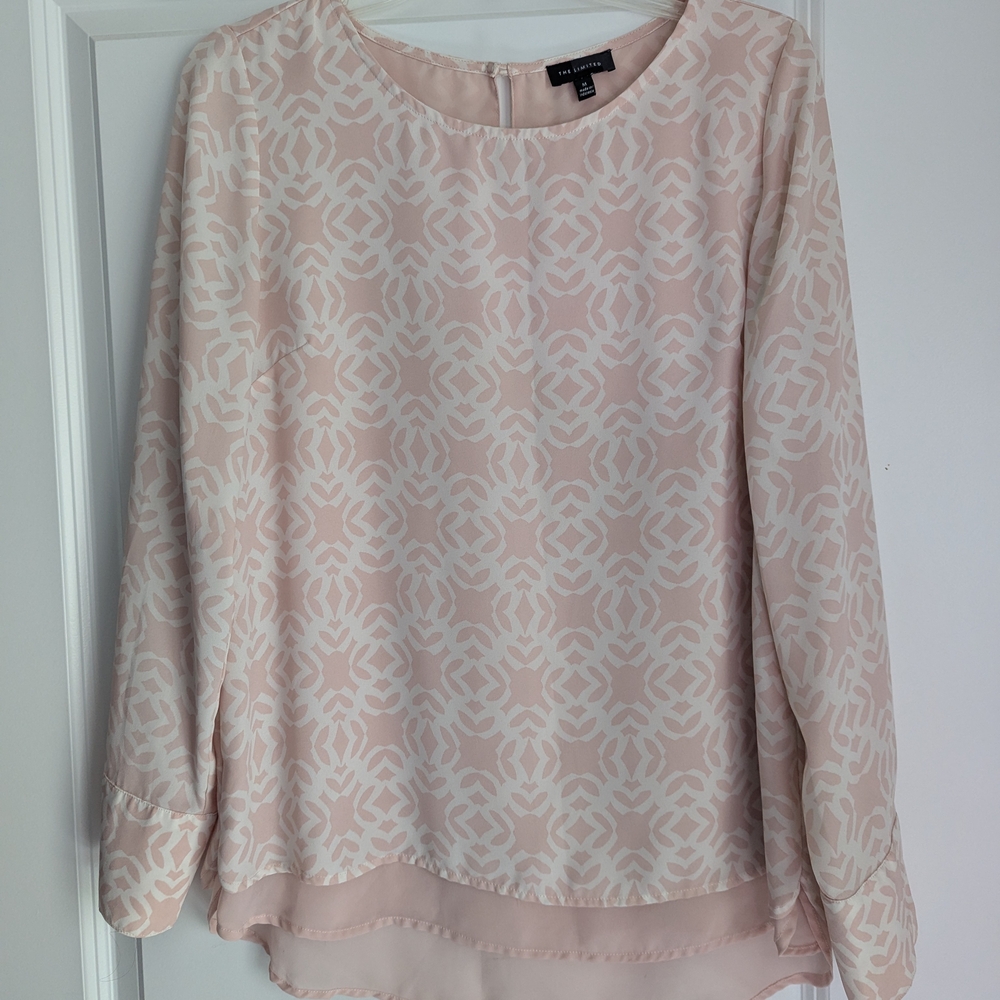 The Limited Light Pink Geometric Blouse